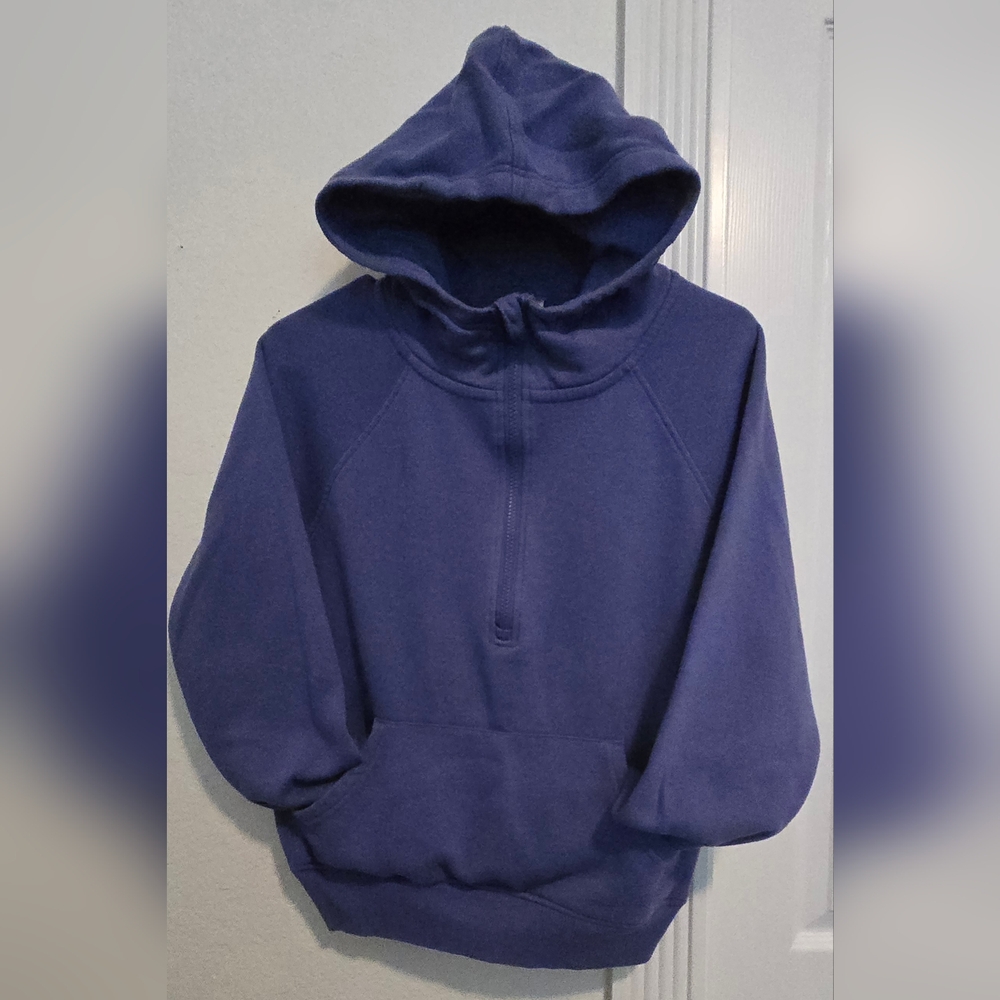 Girls Makers Mark Periwinkle Blue Quarter Zip  Hoodie, Small
